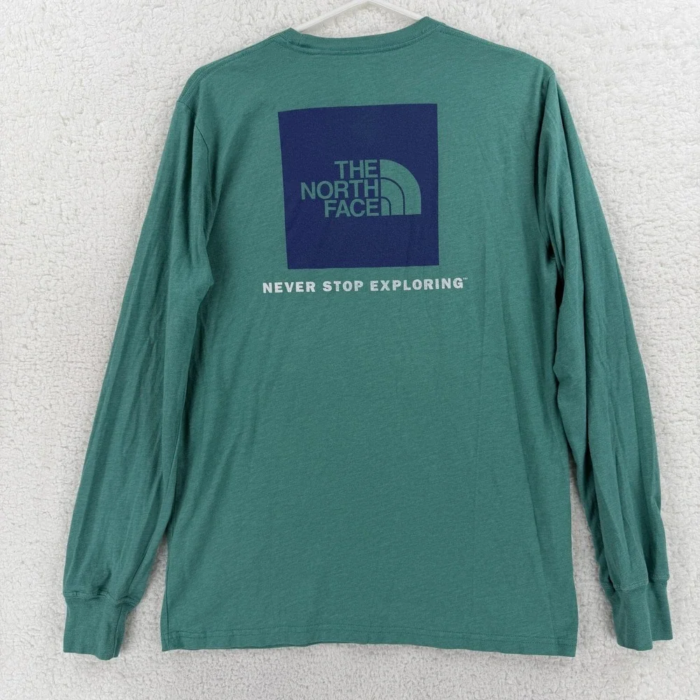 The North Face‎ Shirt Mens Small Green Long Sleeve Never Stop Exploring T-Shirt
